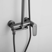 Душевая система Shevanik S8536T, вороненая сталь, gunmetal