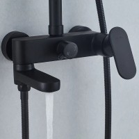 Душевая система Shevanik S8736H, цвет черный матовый