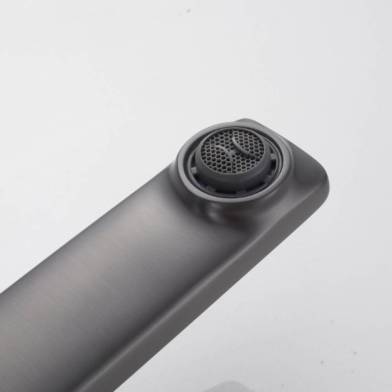 Смеситель для раковины Shevanik S8901T-1, цвет вороненая сталь, gunmetal