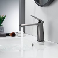 Смеситель для раковины Shevanik S8901T-1, цвет вороненая сталь, gunmetal