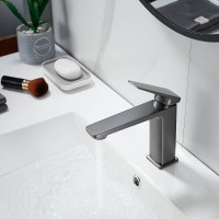 Смеситель для раковины Shevanik S8901T-1, цвет вороненая сталь, gunmetal