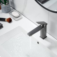 Смеситель для раковины Shevanik S8901T-1, цвет вороненая сталь, gunmetal