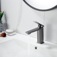 Смеситель для раковины Shevanik S8901T-1, цвет вороненая сталь, gunmetal