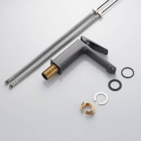 Смеситель для раковины Shevanik S8901T-1, цвет вороненая сталь, gunmetal