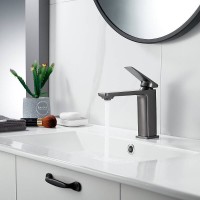 Смеситель для раковины Shevanik S8901T-1, цвет вороненая сталь, gunmetal
