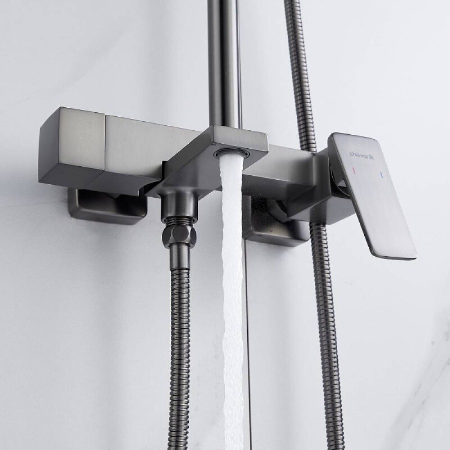 Душевая система Shevanik S8936T, цвет вороненая сталь, gunmetal