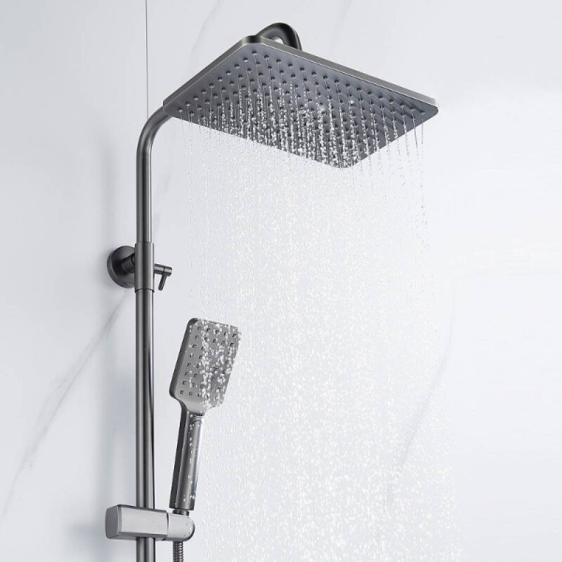 Душевая система Shevanik S8936T, цвет вороненая сталь, gunmetal