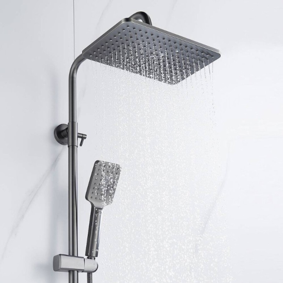 Душевая система Shevanik S8936T, цвет вороненая сталь, gunmetal