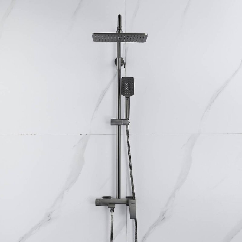Душевая система Shevanik S8936T, цвет вороненая сталь, gunmetal