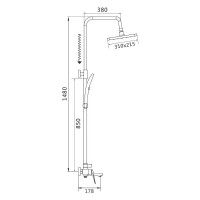 Душевая система Shevanik S9136, цвет хром
