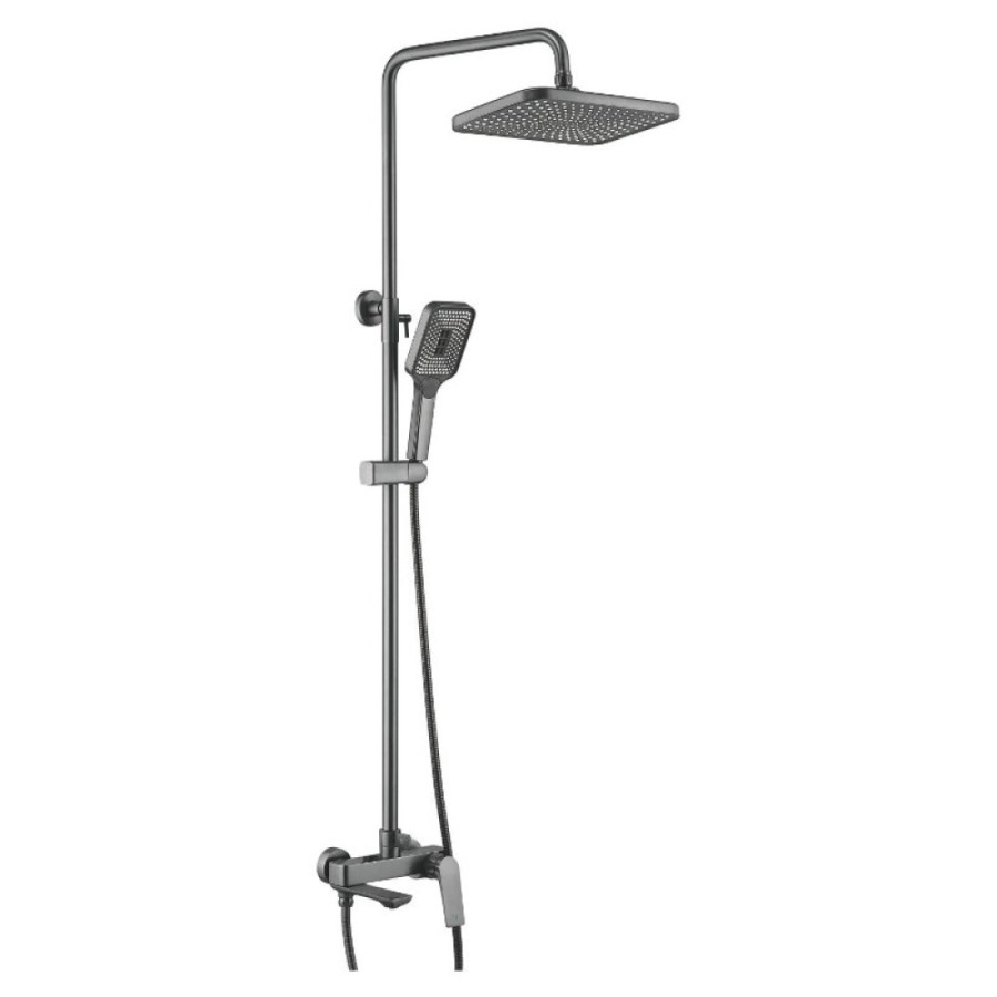 Душевая система Shevanik S9136T, вороненая сталь, gunmetal