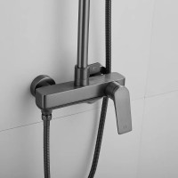 Душевая система Shevanik S9136T, вороненая сталь, gunmetal