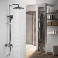 Душевая система Shevanik S9136T, вороненая сталь, gunmetal