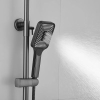 Душевая система Shevanik S9136T, вороненая сталь, gunmetal