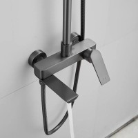 Душевая система Shevanik S9136T, вороненая сталь, gunmetal