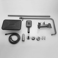 Душевая система Shevanik S9136T, вороненая сталь, gunmetal