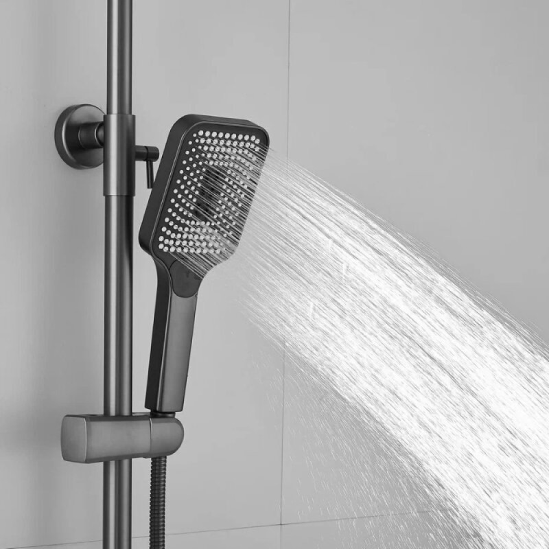 Душевая система Shevanik S9136T, вороненая сталь, gunmetal