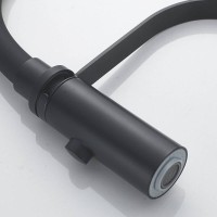 Смеситель для кухонной мойки Shevanik S943H-3, с гибким изливом, цвет черный матовый