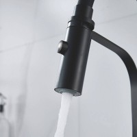 Смеситель для кухонной мойки Shevanik S943H-3, с гибким изливом, цвет черный матовый