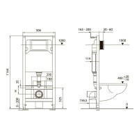 Инсталляция для унитаза 4 в 1 TECEspring Sl S955302, панель смыва нержавеющая сталь, сатин
