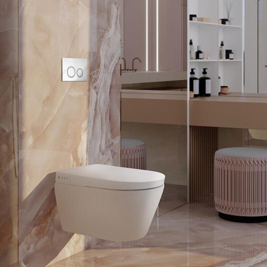Инсталляция для унитаза TECE TeceSpring S955799, с клавишей смыва, хром