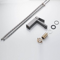 Смеситель для раковины Shevanik S9601T, вороненая сталь, gunmetal