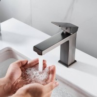 Смеситель для раковины Shevanik S9601T, вороненая сталь, gunmetal