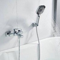 Смеситель для ванны и душа Shevanik S9602, с душевым гарнитуром, цвет хром