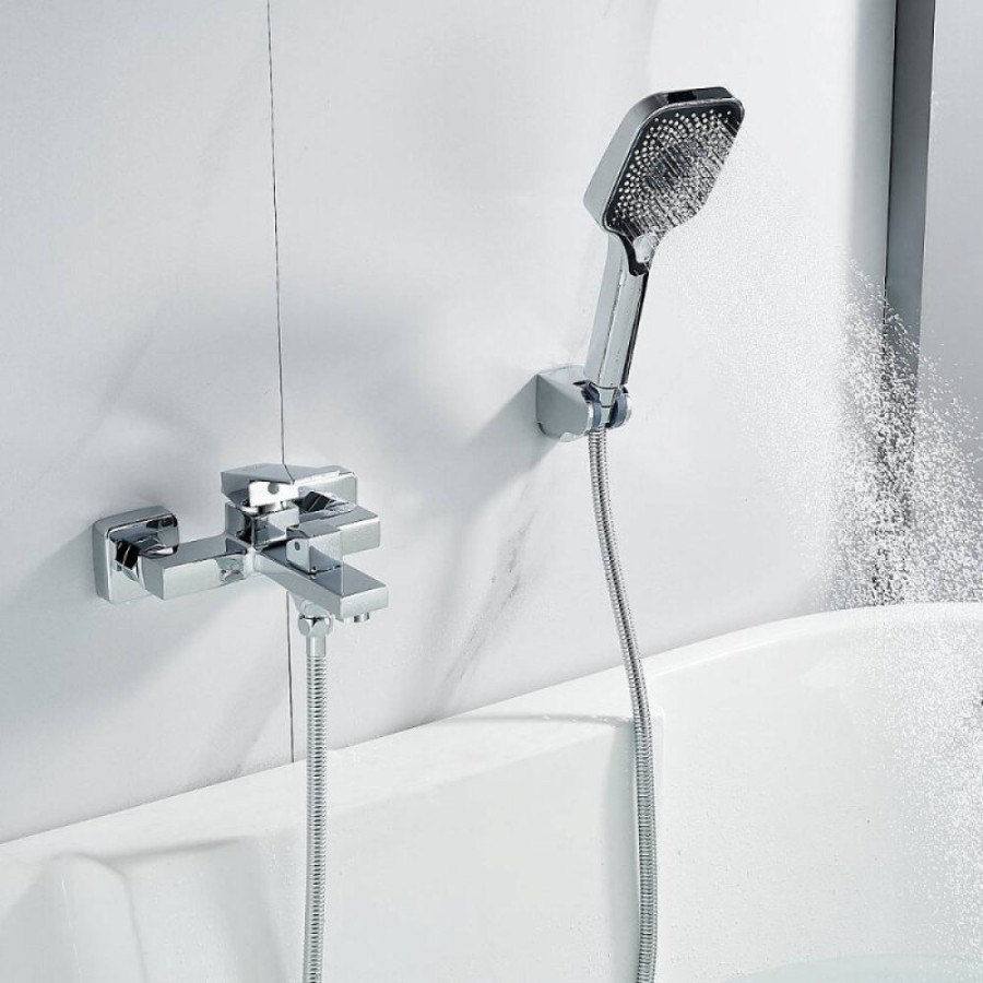 Смеситель для ванны и душа Shevanik S9602, с душевым гарнитуром, цвет хром