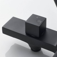 Смеситель для ванны и душа Shevanik S9602H, с душевым гарнитуром, цвет черный матовый