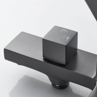 Смеситель для ванны и душа Shevanik S9602T, с душевым гарнитуром, вороненая сталь, gunmetal