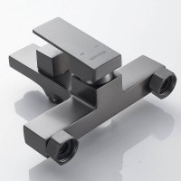 Смеситель для ванны и душа Shevanik S9602T, с душевым гарнитуром, вороненая сталь, gunmetal