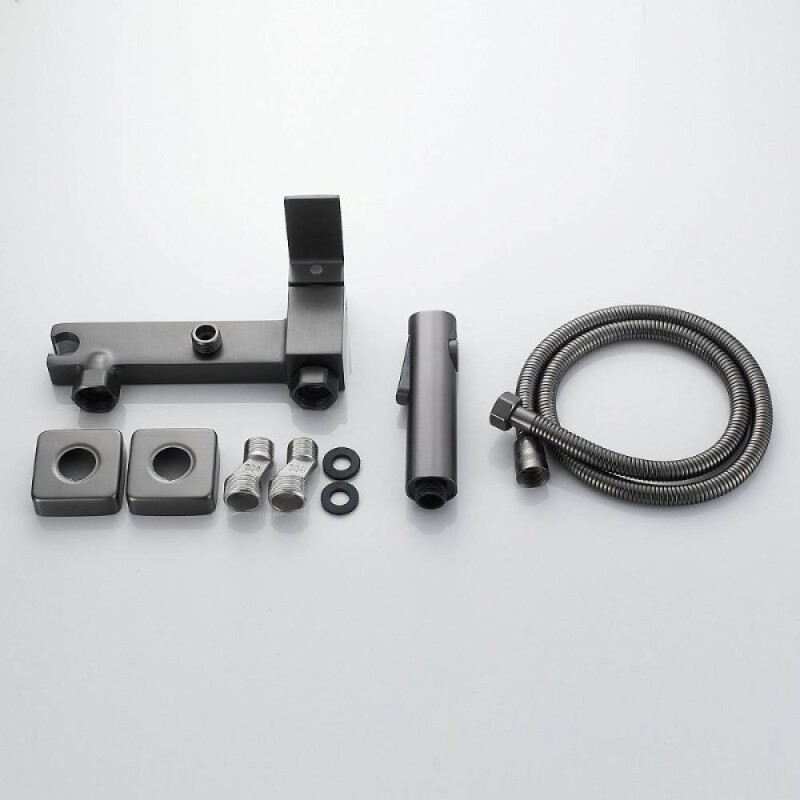 Гигиенический душ Shevanik, S9605T-1, со смесителем, вороненая сталь, gunmetal