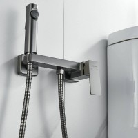 Гигиенический душ Shevanik, S9605T-1, со смесителем, вороненая сталь, gunmetal