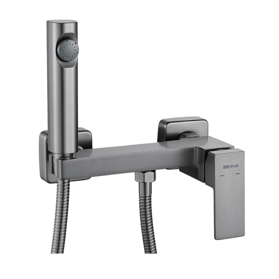 Гигиенический душ Shevanik, S9605T-1, со смесителем, вороненая сталь, gunmetal