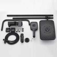Душевая система Shevanik S9636H, цвет черный матовый