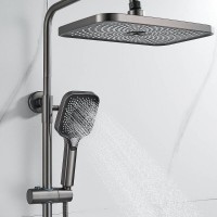 Душевая система Shevanik S9636T, вороненая сталь, gunmetal
