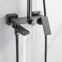 Душевая система Shevanik S9636T, вороненая сталь, gunmetal