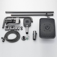 Душевая система Shevanik S9636T, вороненая сталь, gunmetal