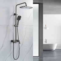 Душевая система Shevanik S9636T, вороненая сталь, gunmetal