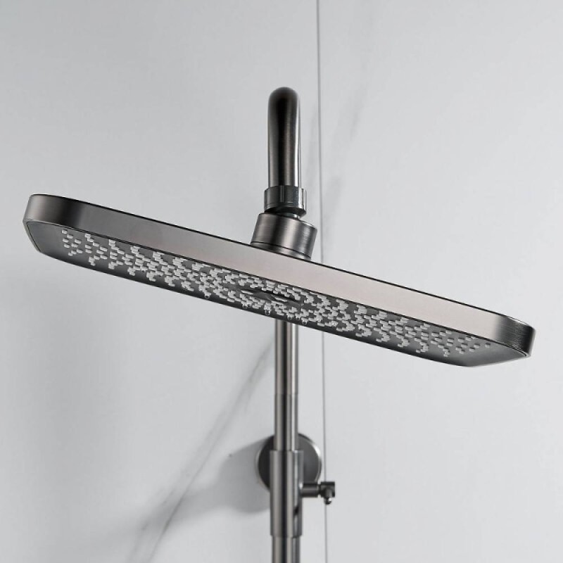 Душевая система Shevanik S9636T, вороненая сталь, gunmetal