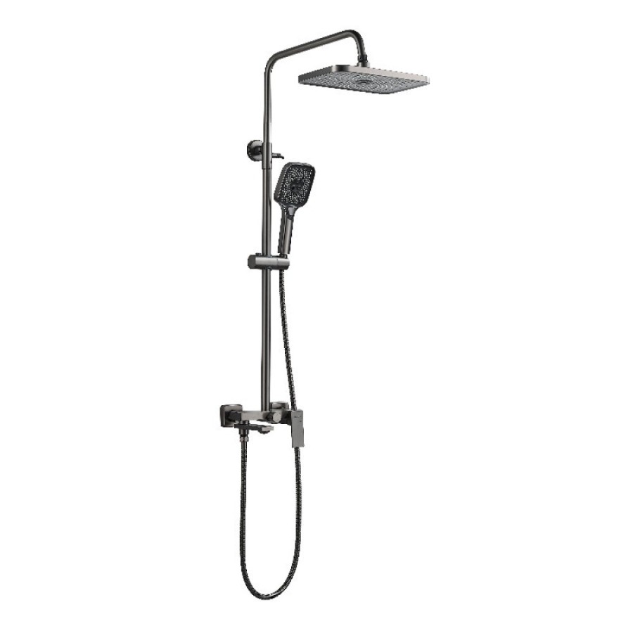 Душевая система Shevanik S9636T, вороненая сталь, gunmetal