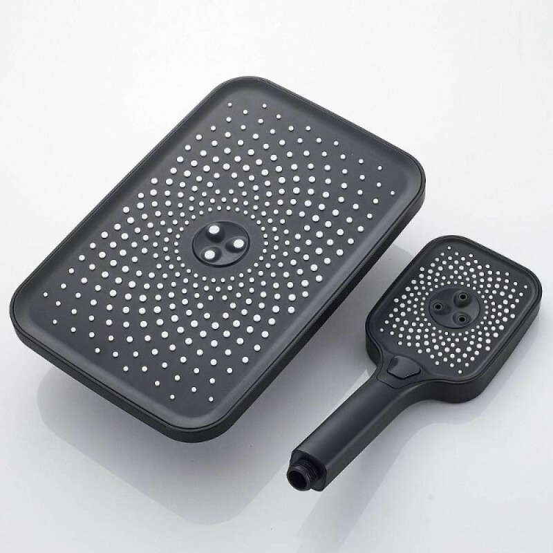 Душевая система Shevanik S9636T, вороненая сталь, gunmetal
