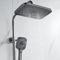 Душевая система Shevanik S9636T, вороненая сталь, gunmetal