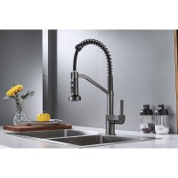 Смеситель для кухонной мойки Shevanik S963T, с гибким изливом, цвет черный/вороненая сталь, gunmetal