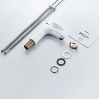 Смеситель для раковины Shevanik S9801F, цвет хром/белый
