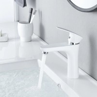 Смеситель для раковины Shevanik S9801F, цвет хром/белый