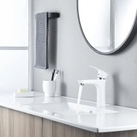 Смеситель для раковины Shevanik S9801F, цвет хром/белый