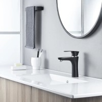 Смеситель для раковины Shevanik S9801H, цвет хром/черный матовый