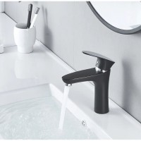 Смеситель для раковины Shevanik S9801H, цвет хром/черный матовый
